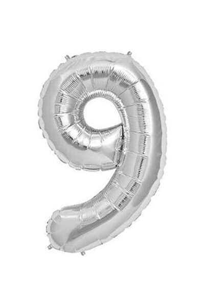 ikm balon Helium Balloon 9 (Nine) Silver 34*76cm