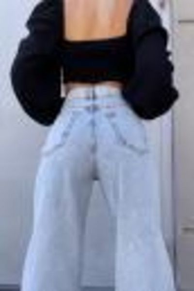 Livik Abella Lycra, blugi de damă din anii 90, blugi, cu talie super înaltă, denim, pantaloni Palazzo