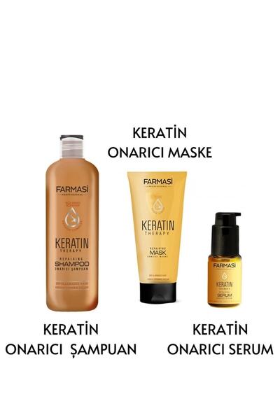 Farmasi Keratin Therapy 3'lü Onarıcı Saç Bakım Seti