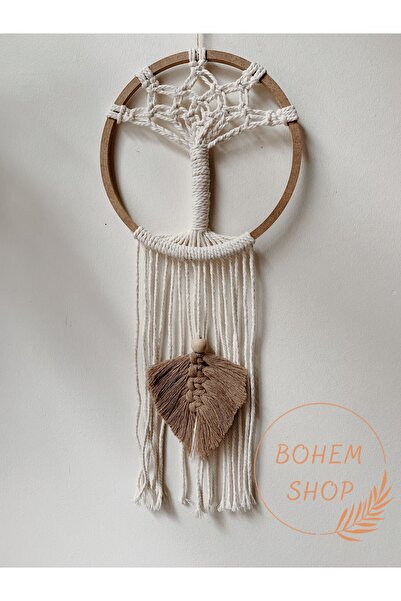 Bohem Shop El Yapımı Orta Boy Makrome Hayat Ağacı Düş Kapanı/rüya Kovucu Duva...