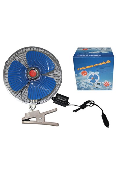 FRT Ottoman 24 Volt 8" Araç Içi Vantilatör Oto Pervane Mandallı Çakmaklık Girişli