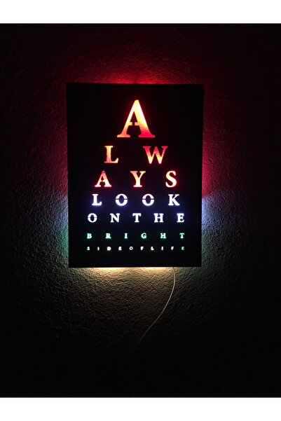 ÇAKRA Always Look Led Işıklı Tablo Ahşap 50x35cm