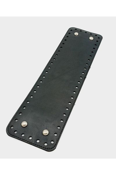 angel çanta aksesuar Τεχνητό δέρμα Μαύρο Χρώμα 35x10 cm Ορθογώνια Βάση Τσάντας (με ασημένια συσκευή)