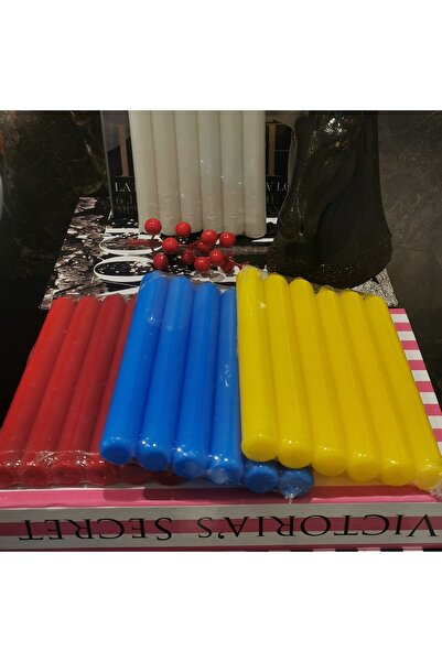 ABAYS Iv Candles Homedecor 6'lı Mavi Bakkal Mumu