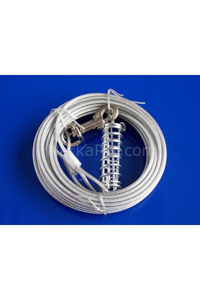 Percell 9 Meters*30Kg Steel Rope Spring Loaded Dog Garden Binding