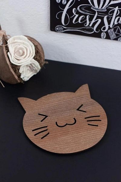 Essa Tasarım 3-Piece Wooden Pot Pan Teapot Coaster Trivet Set