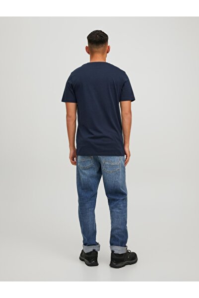 Jack & Jones Μπλουζάκι με λογότυπο Jack Jones Tee Ss O-neck 2 Col Ανδρικό μπλουζάκι Navy Blue 12210819-04