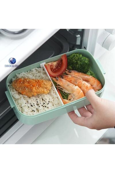 Vagonlife Green Portable 1400ml Steel Lunch Box - Lunch Box Compartment Bl50002-2