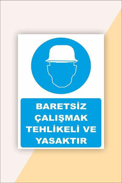karbonsoft علامة تحذير سلامة العمل: العمل بدون قبعة خطرة ومحظورة