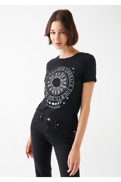 Mavi Astrology Printed Grey T-shirt Regular Fit / Normal Cut 1610805-70087