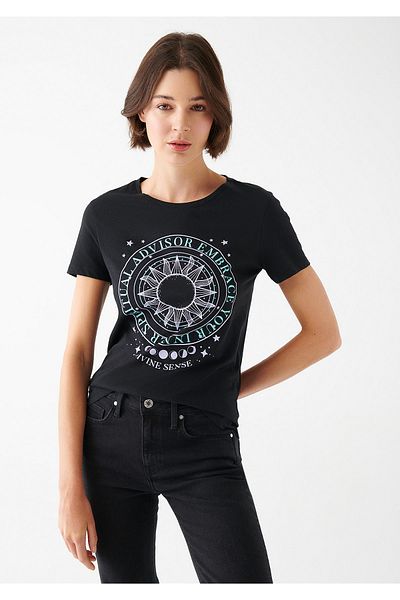 Mavi Astrology Printed Grey T-shirt Regular Fit / Normal Cut 1610805-70087