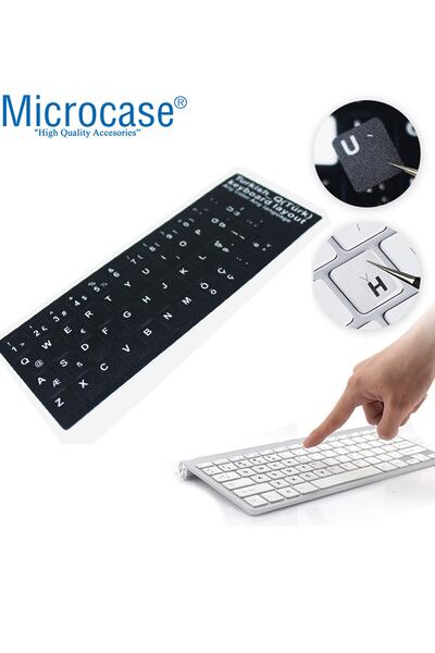 Microcase Türkçe Q Klavye Etiketi Laptop Macbook Pc Sticker - Siyah