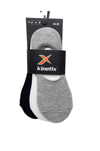 Kinetix Чорапи Dellıah-b с 3 чифта черно-бели и сиви балерини - размер 36-40