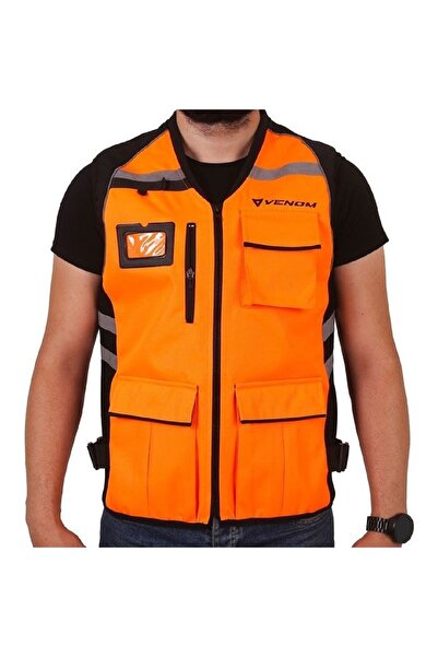 VENOM Vn-911 Motocu Reflektör Yelek Turuncu