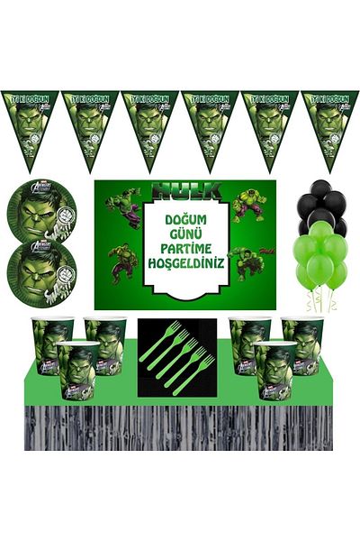 Hulk 32 Person 50x70 Cm Bannered Birthday Concept Party Ornaments Party Concept
