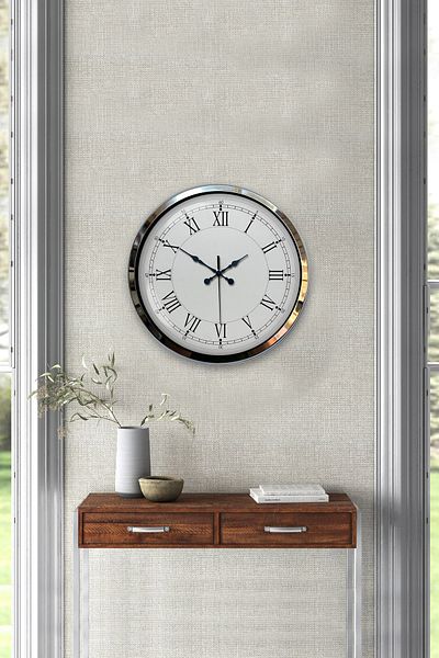 Platin Saat Cadou 40 Cm Ceas de Perete Retro Metal Cromat