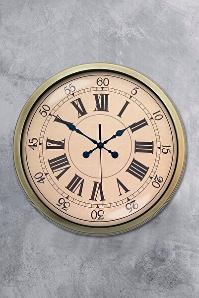Kasva Concept Hediyelik Duvar Saati 40 Cm Metal Eskitme Renk Klasik Modeli