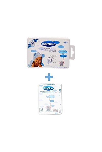 Babytime Yumuşak Uçlu Nazal Burun Apiratörü (3 Adet Yedekli) + 10'lu Yedek Uç
