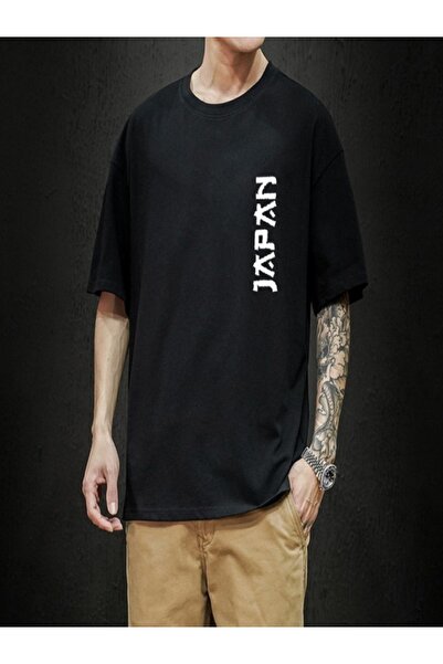 krios Μαύρο μπλουζάκι με στάμπα Ιαπωνίας