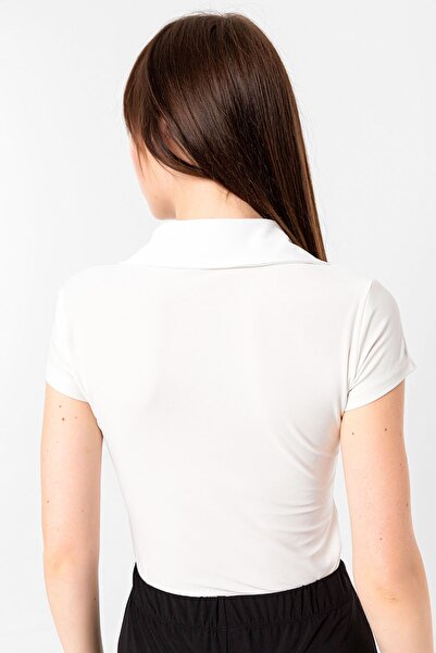 Laranor Μπλούζα με γιακά πουκάμισο Ecru