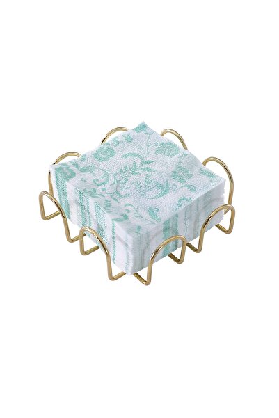 eviday Suport pentru șervețele de masă pătrat de culoare aurie