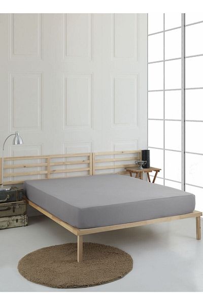 isay home tekstil ملاءة سرير مطاطية مزدوجة من القطن الممشط مقاس 160×200 قطن ممشط