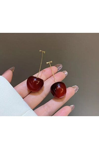 HOSBUTIK أقراط الكرز بتصميم ذهبي
