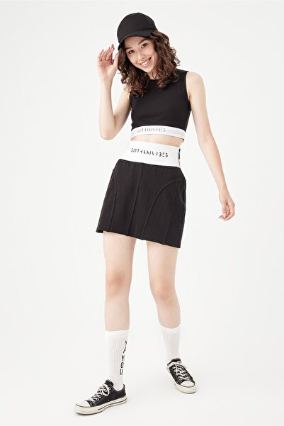 gothamvibes تنورة فايبر سوداء نسائية