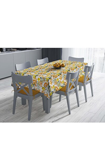 Adawall Lemon Design Tablecloth - (Fine Linen, International Wash and Fade Certificate)