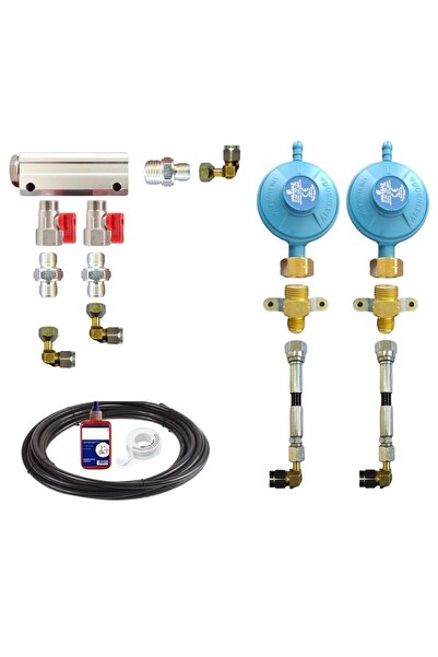 7A MÜHENDİSLİK Karavan Lpg Dağıtıcı Kollektör Iç Tesisat Seti 2 Çıkışlı