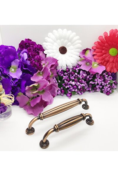 KulpSepetim 5 Adet Yıldız 96 Mm Antik Bakır Çizgili Dolap Çekmece Kulbu Zamak...