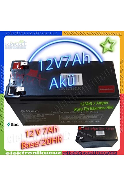 Ttec Pilsan Çocuk Araba Araç Oyuncak Uyumlu 12 Volt 7 Amper Bakımsız Kuru Akü 12v 7ah
