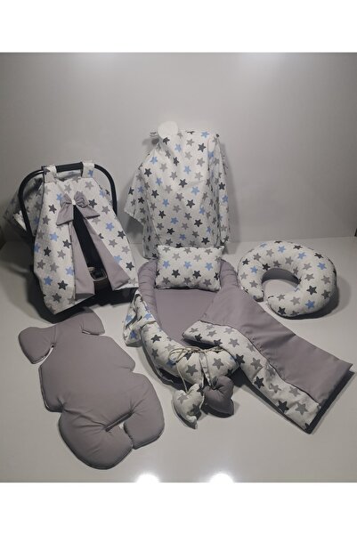 Balamira Gri Yıldızlı 7 Parça Babynest Seti
