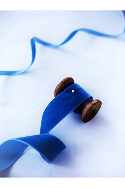 E Elmas شريط ساكس المخملي الأزرق (2 سم - 5 متر)