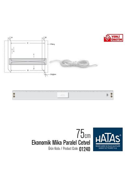 HATAS Parallel Ruler Economic 75 Cm Mica