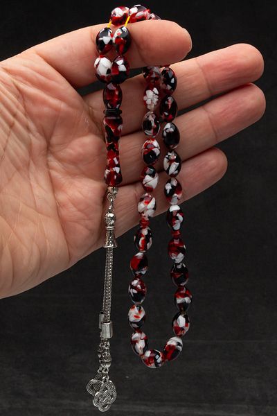 OTTOTESBİH Men's Gift Barley Cut Mosaic Powder Amber Prayer Beads
