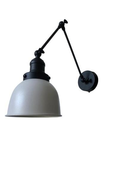 Dylight Retro Metal Decorative Acrobatic Rustic White Articulated Wall Sconce