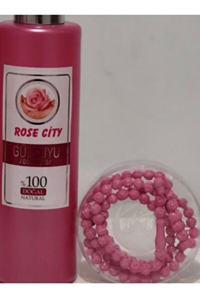 rosecity Doğal Gülsuyu 380ml Gri Kapak Alana Gül Kokulu 99lü Pempe Namaz Tesbih