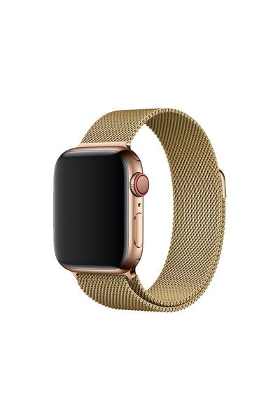BİPOWER E2m Apple Watch 38-40mm Krd-01 Metal Hasır Altın K