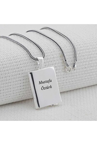 Tesbihsepetim Kişiye Özel Dikdörtgen Tasarımlı Parlak 925 Ayar Gümüş Cevşen M...