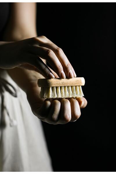 KHAKMA Doğal Ahşap Tırnak Fırçası Tombik(kaktüs) Otu