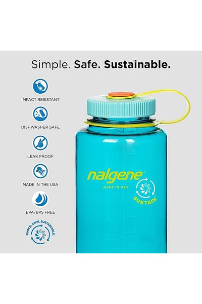 NALGENE قارورة مياه سعة 1 لتر باللون الفيروزي Wm Sustain - 32 أونصة