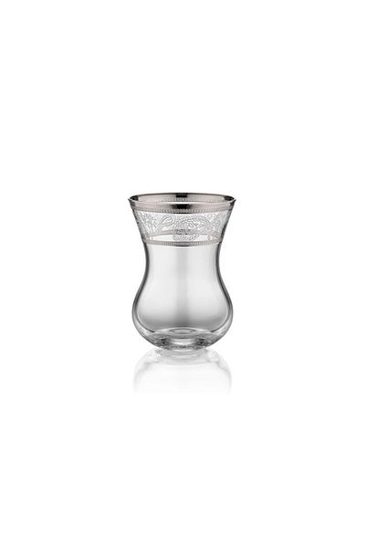 Cemile Silver Paisley Set of 6 Tea Glasses