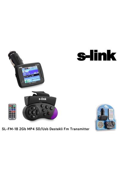 S-LINK S Link Sl Fm 18 2Gb Mp4 Transmıtter Sd+Usb Destekli Kumandalı Direksiy...