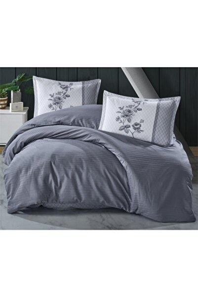 Clasy Boutique Series Striped Ranforce Double Duvet Cover Set Suave v1 Blue
