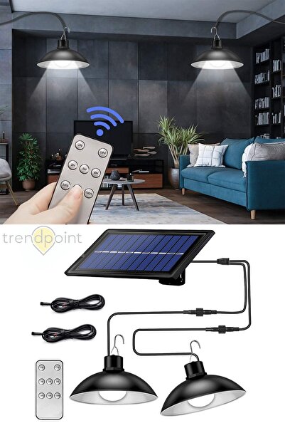 Trendpoint Solar 2 Lambalı Askılı Kumandalı Renk Ve Seviye Seçenekli Bahçe Ay...