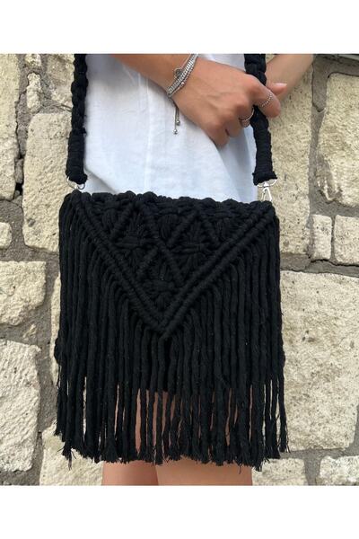 Makrome Siyah Çanta