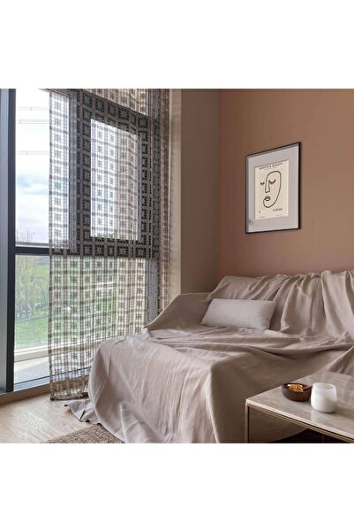 Alesta Home Kahverengi Ip Perde 150x280cm Prd010