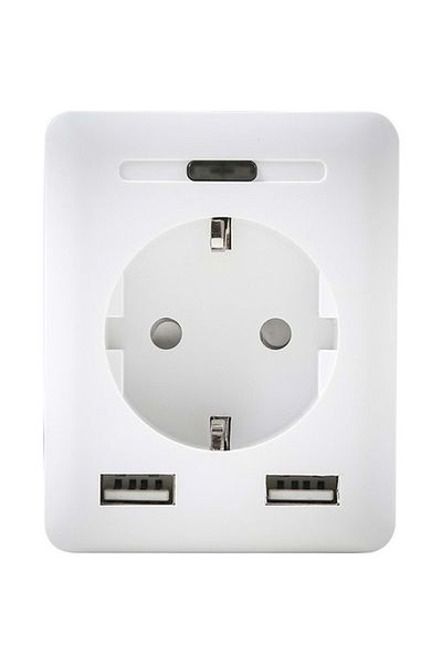 S-LINK Swapp SL-04 10A - مقبس ذكي مع حماية للتيار، 2 USB 2.4 Wifi Tuya Google Assistant يدعم Alexa Siri