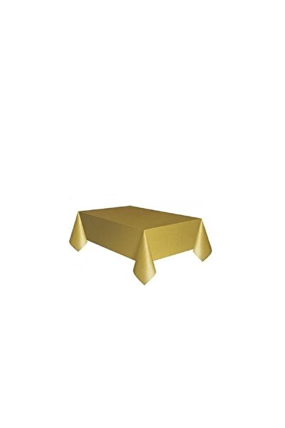 Gökkuşağı Giyim Gold Color Plastic Tablecloth Party Birthday Disposable Table...